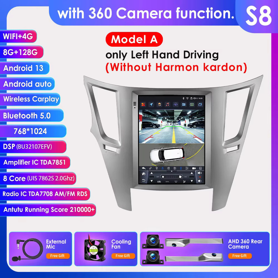 Hizpo Tesla-Style Autoradio für Subaru Outback Impreza Legacy 2009-2014 mit 9,7 Zoll QLED-Display, CarPlay, Android Auto und WIFI in Schwarz - Bild 5
