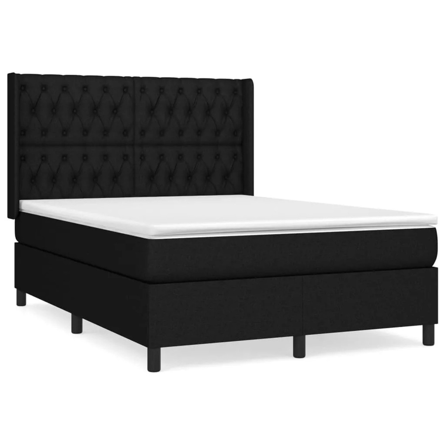 vidaXL Boxspringbett mit Matratze Hybrid-Design in Schwarz, B/T/H: 140 x 190 x 147 cm - Bild 2