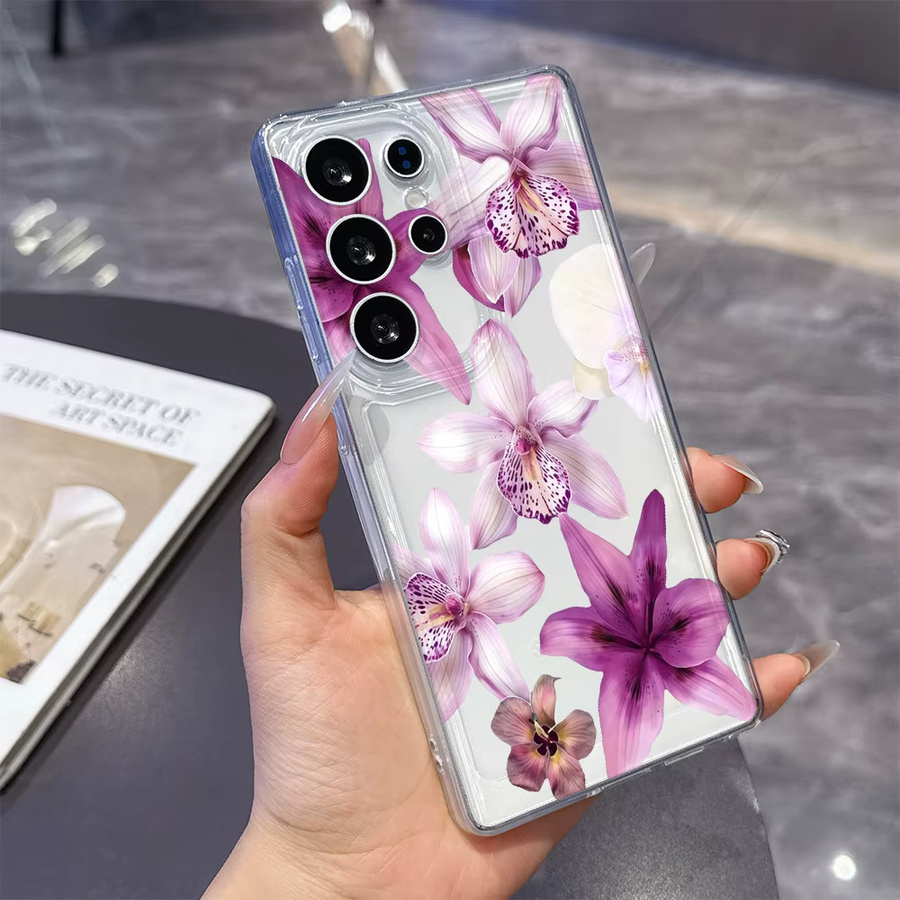 Stoßfeste TPU-Handyhülle mit lila Orchideen-Lilien-Design für Samsung Galaxy S26 S25 S24 FE A15 A55 A57 - Bild 2