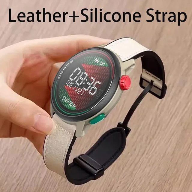 COROS Uhrenarmband Leder, Silikon, Schwarz, Unisex - Bild 1