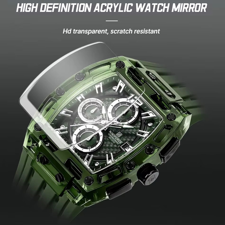 NAVIFORCE Armbanduhr Chronograph, Quarz, Schwarz, Silikon, Herren - Bild 2
