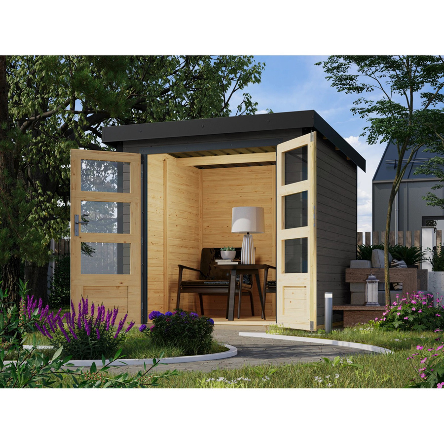Karibu Gartenhaus Diego B in Terragrau-Anthrazit mit 4,45 m² Grundfläche - Bild 2