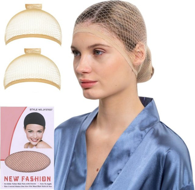 Beige Netz-Perückenkappe, Nylon, Unisex - Bild 1