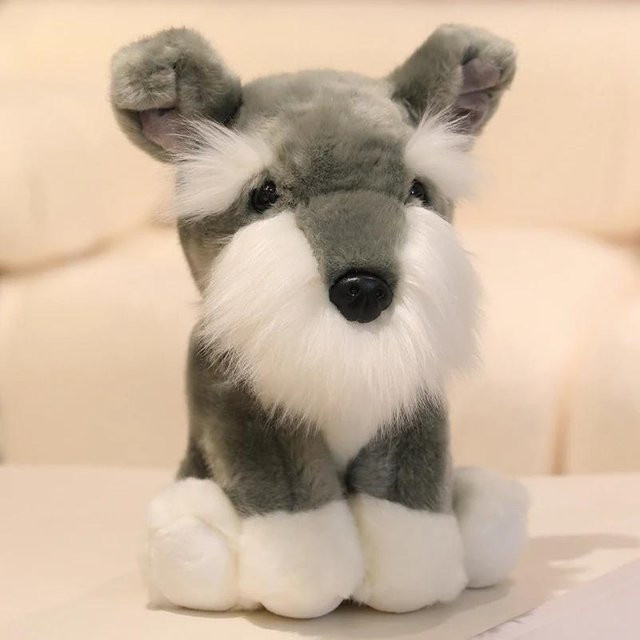 BC Pet Supplies Husky Schnauzer Bulldogge Plüschtiere, Grau - Bild 1