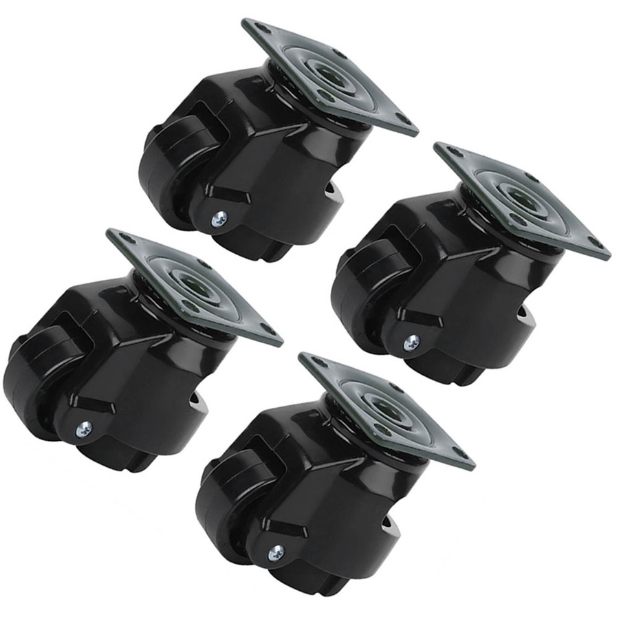 4 Stück Nensit GD-40F Schwerlast Industrie Lenkrollen mit Niveauverstellung in Schwarz - Bild 3