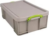 Really Useful Box Aufbewahrungsbox Recycling Grau mit Deckel und Griffen, Volumen: 50 l, B/T/H: 44,0 x 44,0 x 23,0 cm - Bild 1