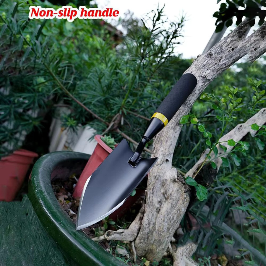 Robuste Gartenschaufel aus Manganstahl mit ergonomischem Gummigriff in Schwarz - Bild 5