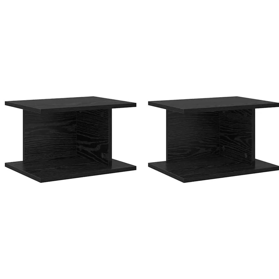 vidaXL Nachttisch Set 2 Stück Schwarz in Eichen-Optik B/T/H: 40 x 30 x 25 cm - Bild 2