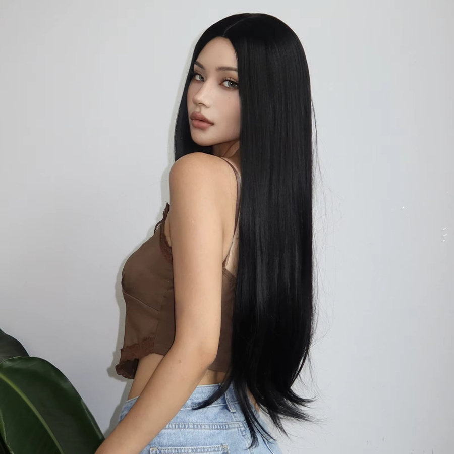 HAIRCUBE Perücke, schwarz, lang, gerade, synthetisch, Damen - Bild 2