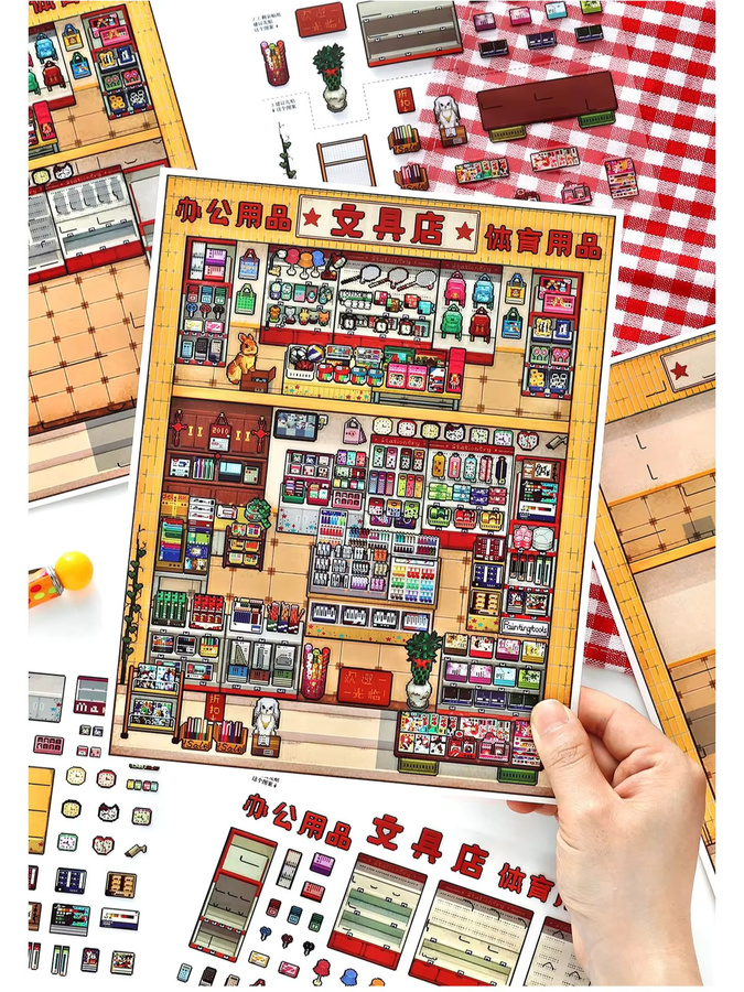 Cartoon Bürobedarf Aufkleber Set in Multicolour für Junk Journals, Scrapbooking und DIY-Collagen - Bild 7