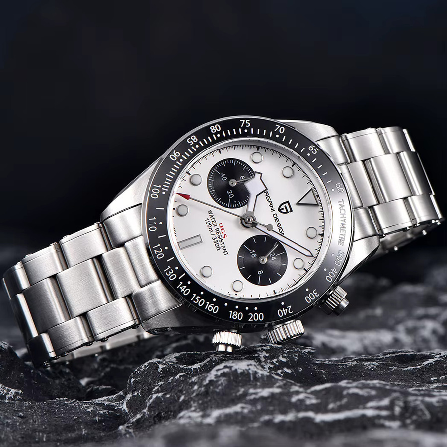 PAGANI DESIGN Chronograph, Quarz, Edelstahl, Weiß, Herren - Bild 3