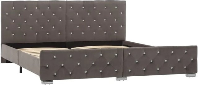 vidaXL Bettgestell aus Samt in Grau, B/T/H: 180 x 200 x 186 cm - Bild 1