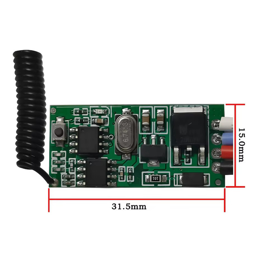 KEBIDUMEI Mini-Relaismodul RF 433MHz Fernbedienungsschalter mit LED-Lichtsteuerung DIY-Kit für DC 6V 12V 18V 24V - Bild 4