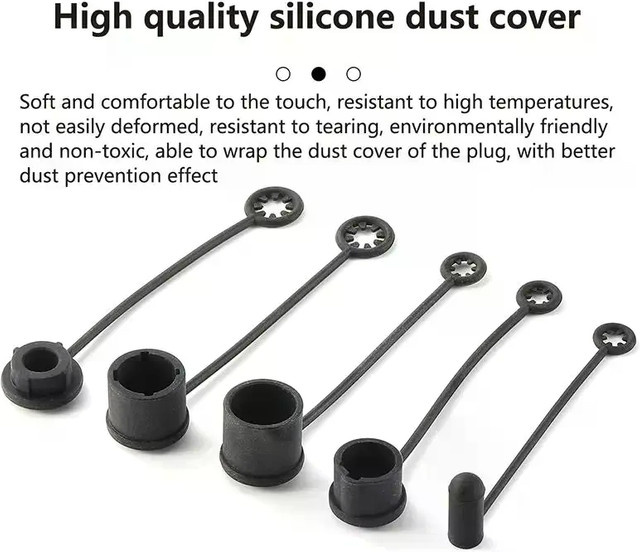 2 Stück JETTING Silikon-Staubschutzkappen für Audio-Netzwerkstecker XLR und 6,35 mm Klinken-Lautsprecheranschluss in Schwarz - Bild 1