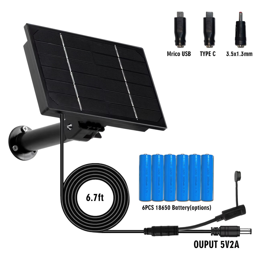 EYIZCO 4W Solarpanel in Schwarz mit Micro-USB und USB-C für IP-Kameras und 4G-Router - Bild 6