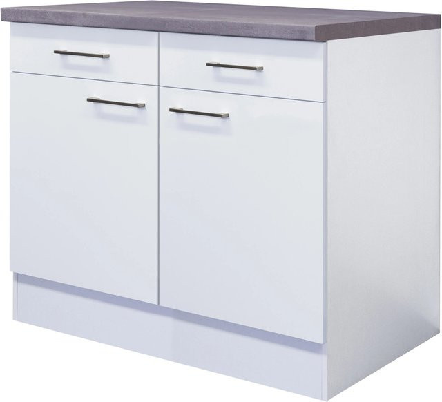 Flex-Well Küchenunterschrank Vita Weiß Matt B/H/T: 100 x 86 x 60 cm - Bild 1