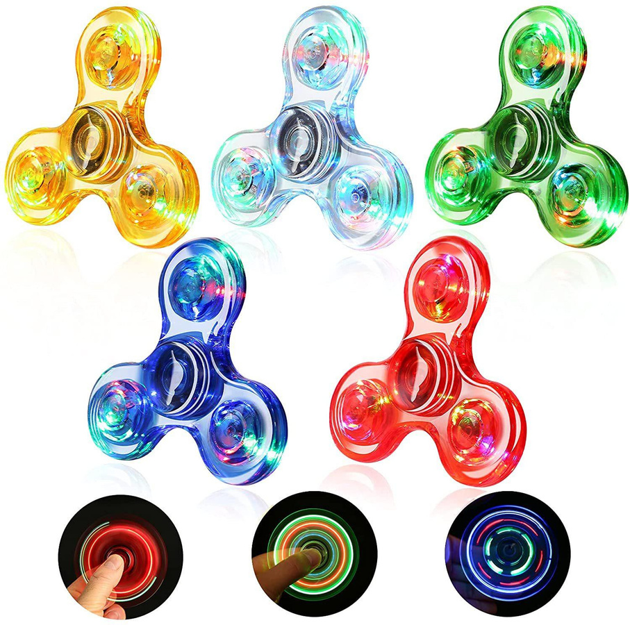 TOMTOP LED Transparent Crystal Fidget Spinner leuchtend bunt kaffeebraun - Bild 2