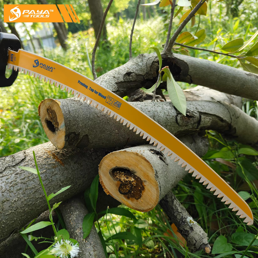 PAYA Japanische Sägeblätter mit gebogenen Zähnen 15 Zoll, 6TPI Holz-Astschneideblätter für den Baumschnitt, Orange - Bild 6