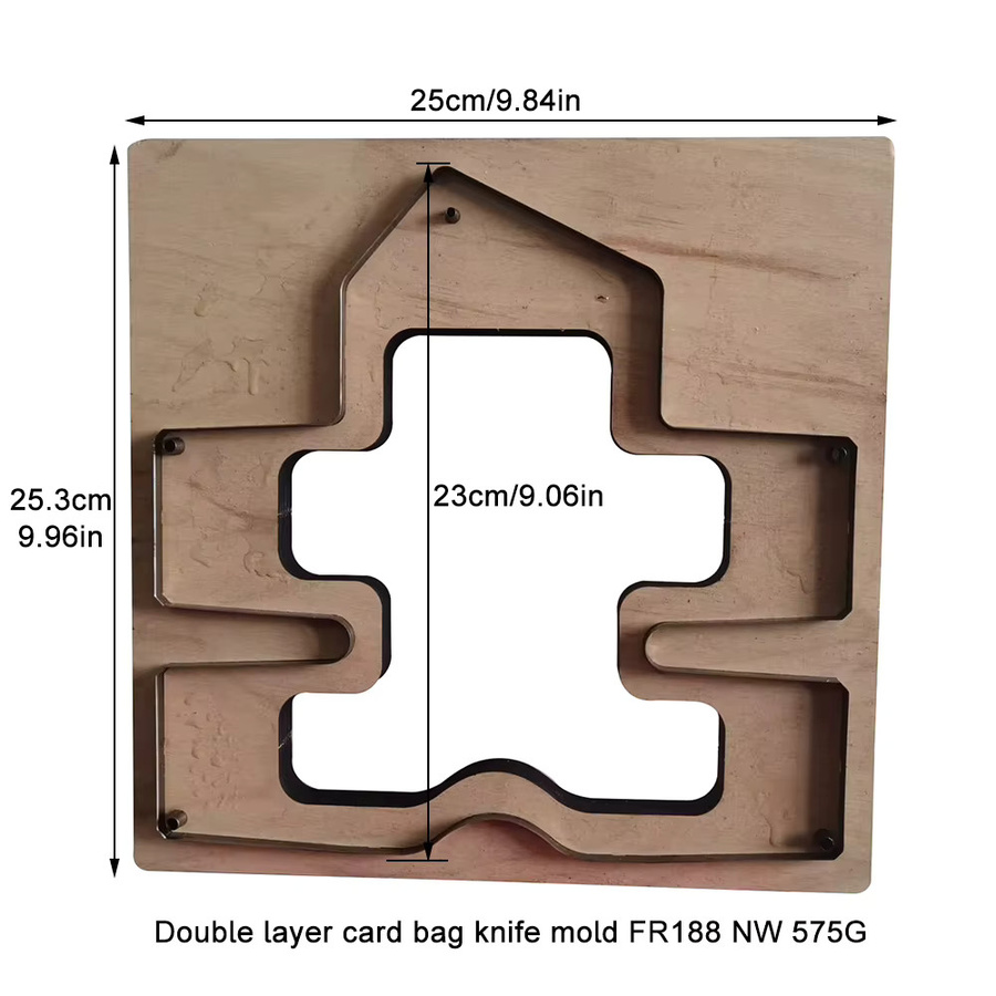 Doppelschichtige Leder-Kartentasche in Braun im DIY-Messerform-Design - Bild 2