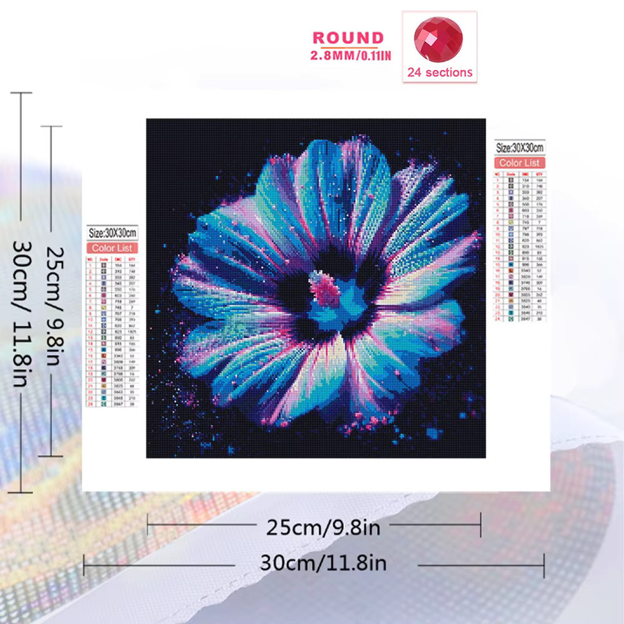 Evershine DIY Diamond Painting Blumen Mosaik Bild mit runden Strasssteinen für Hobby und Kinder - Bild 2