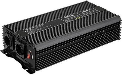 Goobay Wechselrichter SPW IT 3000W in Schwarz mit 12 V/DC - 230 V/AC und USB-Anschlüssen - Bild 1