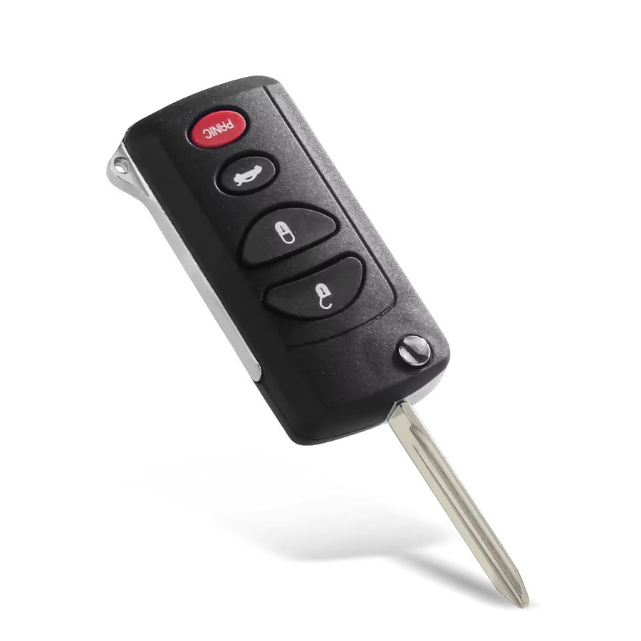 KEYYOU Flip Auto Fernbedienung Schlüsselhülle für Jeep Liberty Dodge Stratus Viper Chrysler Sebring Concorde Fob, 4 Tasten, Schwarz - Bild 2