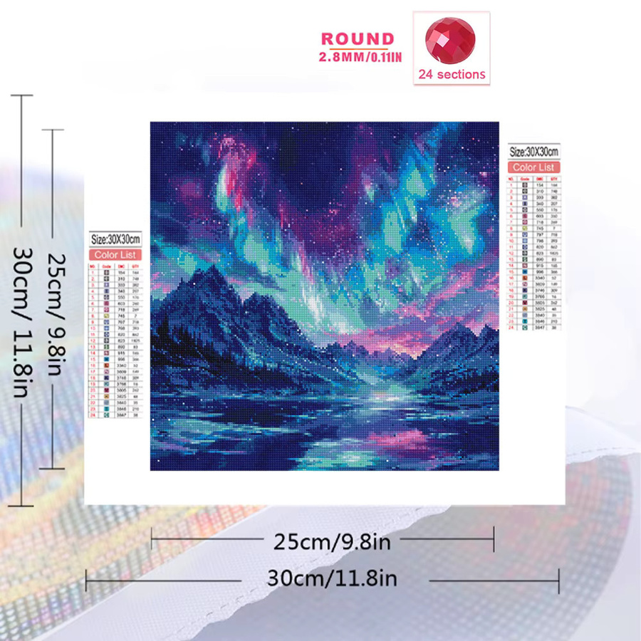Momoart Diamant-Stickerei Berglandschaft mit Fluss als DIY-Gemälde für Kinder in Multicolour - Bild 2