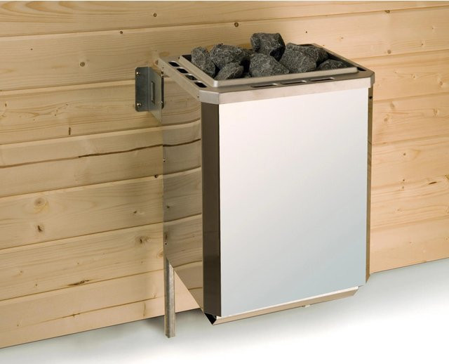 Weka Massivholz-Elementsauna Laukkala mit 3 Sparset und 7,5 kW OS Saunaleuchtenset - Bild 1
