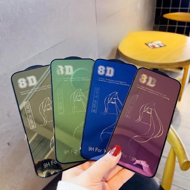 8D Spiegel-Schutzfolie für Apple iPhone 15, 14 Pro Max, 14 Plus, 15 Plus und 15 Pro Max in Purple - Bild 1