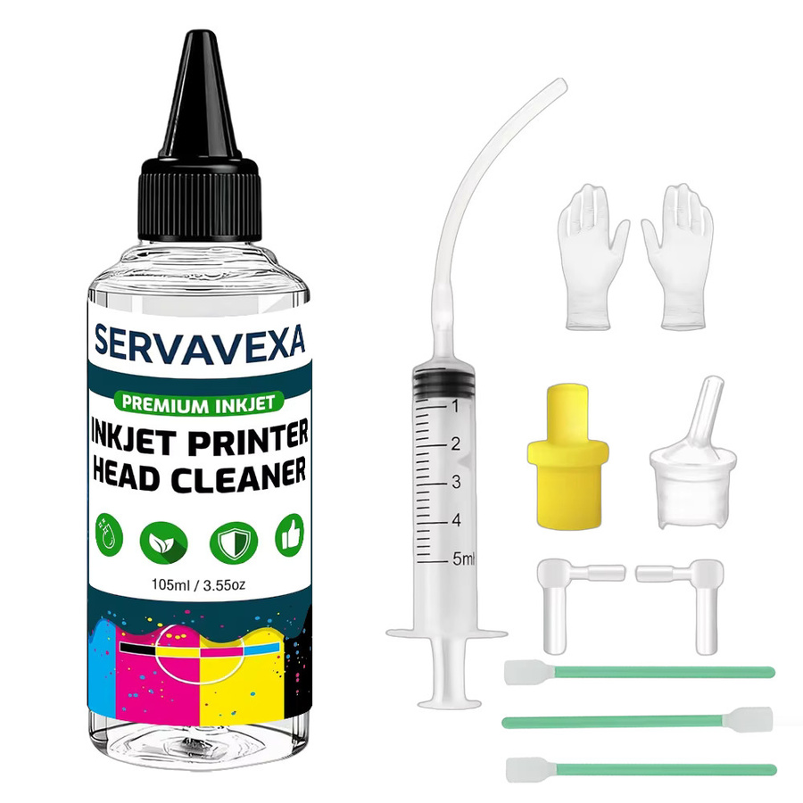 SERVAVEXA Tintenstrahl-Druckkopf-Reinigungsset mit 105 ml Lösung zur Reinigung von Druckdüsen für Epson, HP, Canon, Brother und Lexmark - Bild 7
