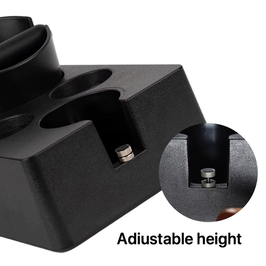 MHW-3BOMBER Espresso Zubehör Set mit Siebträger Rack, Distributor und Tamper in Schwarz aus Kunststoff - Bild 3