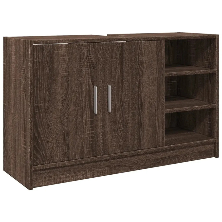 vidaXL Waschbeckenunterschrank in Eiche-Optik, Braun, B/T/H: 90 x 29 x 55 cm - Bild 2