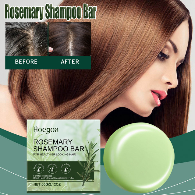 Hoegoa Rosmarin Shampoo-Riegel, 60 g, für fettiges Haar, Unisex - Bild 1