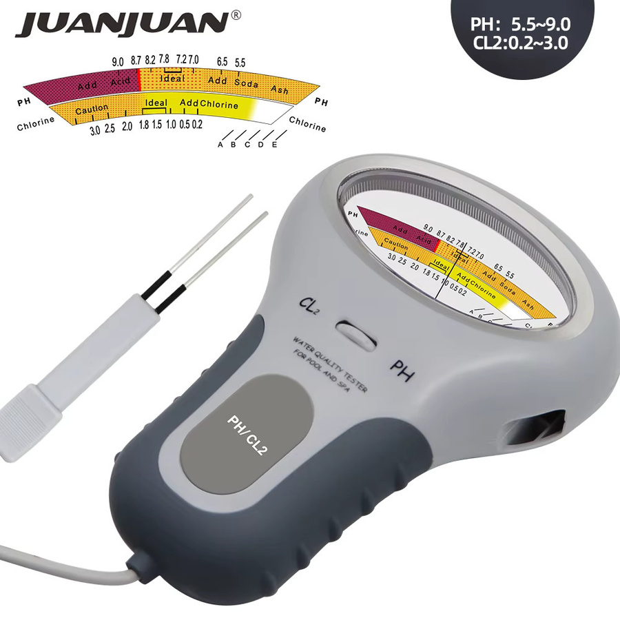 JUANJUAN 2-in-1 Digitales PH- und Chlormessgerät PC-101 in Weiß für die Wasserqualität von Pool und Spa - Bild 3
