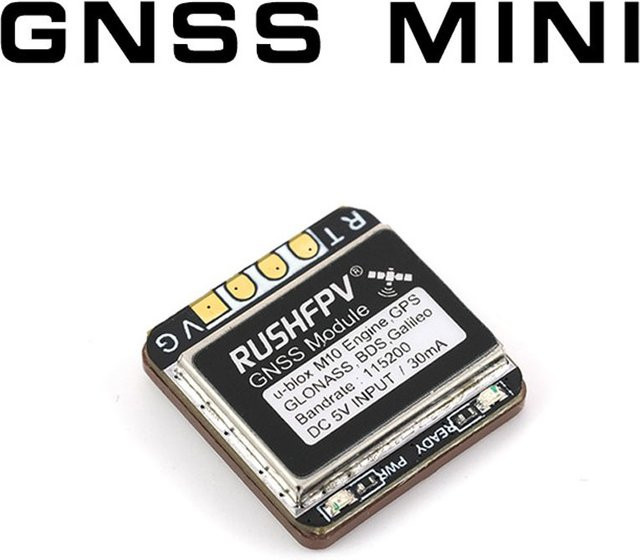 RUSHFPV GNSS Pro Mini Micro M10 GPS-Modul mit integrierter Keramikantenne in Schwarz für RC FPV Freestyle Drohnen - Bild 1
