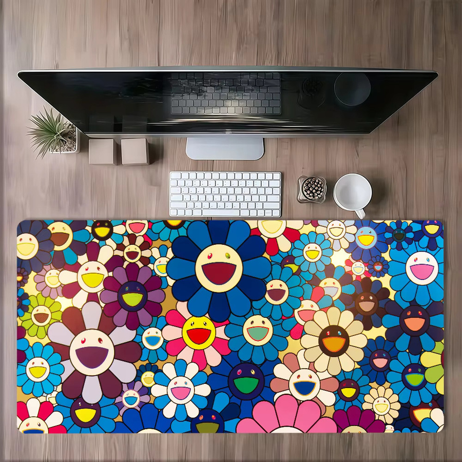 Rutschfestes und verdicktes Gaming Mauspad im Takashi Murakami Kunstdesign, Mehrfarbig - Bild 5