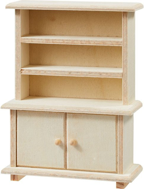 HobbyFun Miniatur Buffetschrank aus Holz in Beige - Bild 1