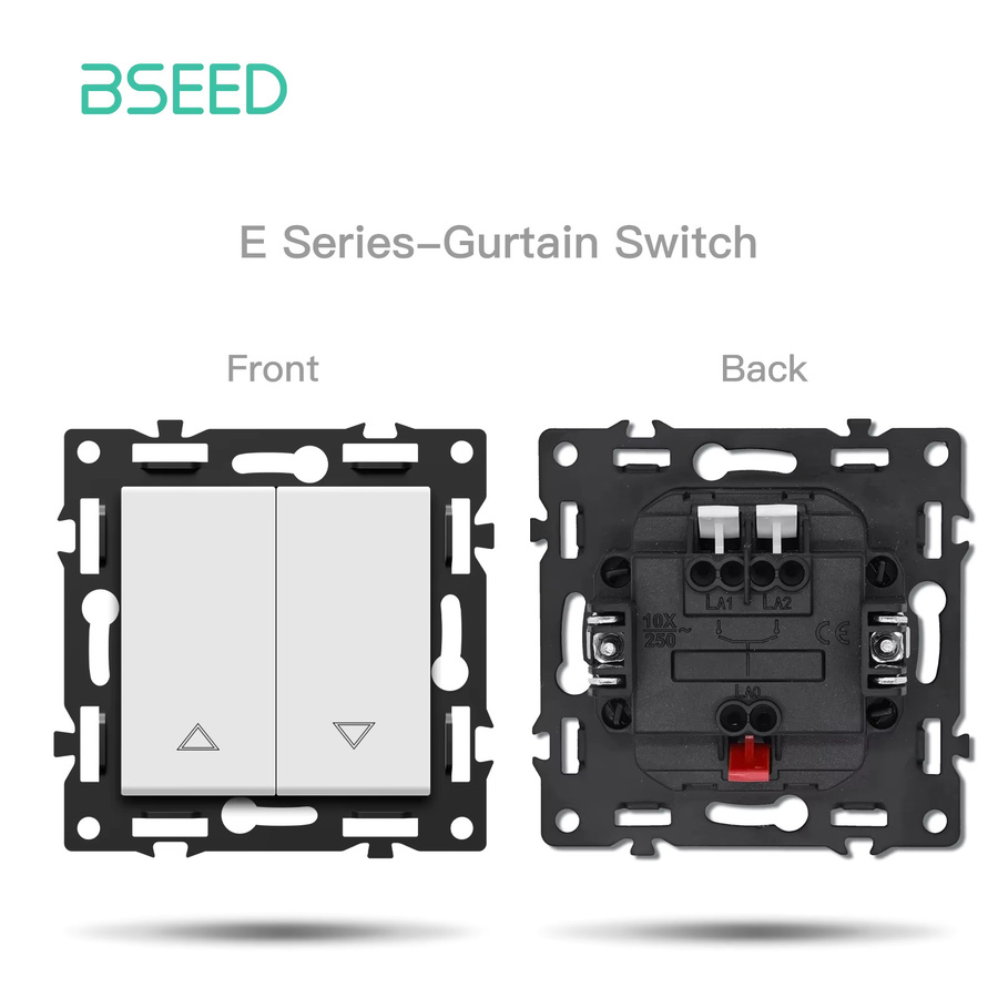 Bseed E-Serie 86mm DIY-Modul in Weiß: USB-Typ-C Buchse, Dimmer, Geschwindigkeitsregler, Vorhangschalter und RJ56 CAT6 Kabelausgang für EU FR Typ-C - Bild 2