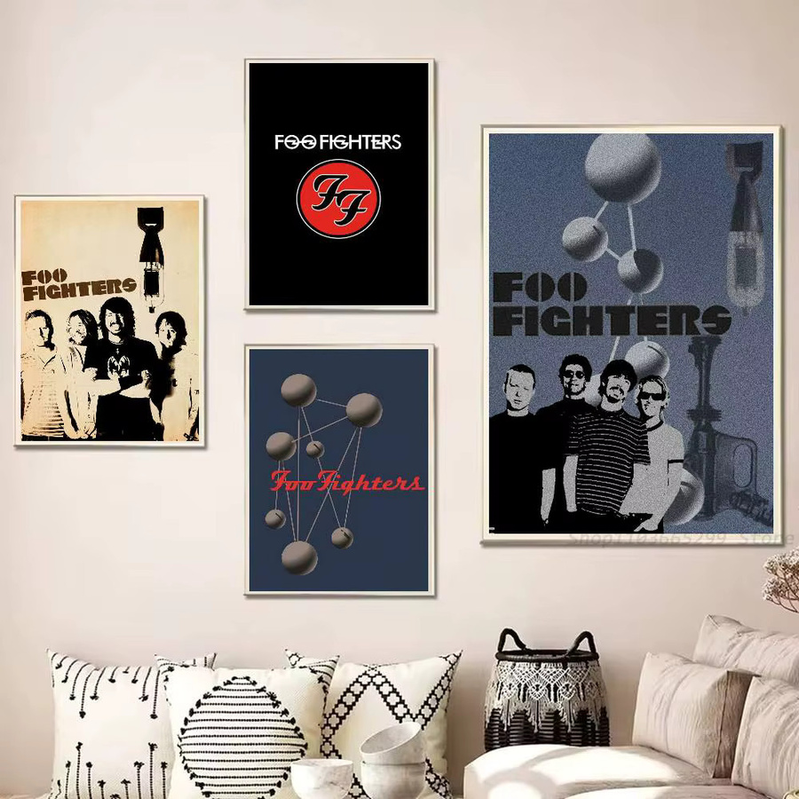 Foo Fighters Band-Poster Aufkleber, wasserfester Wandkunstdruck in Mehrfarbig für Wohnzimmer und Schlafzimmer - Bild 3