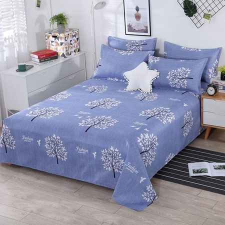 WTEMPO Bettlaken aus Baumwolle und Mikrofaser, Blau, B/B: 200 x 230 cm, atmungsaktiv und schweißabsorbierend