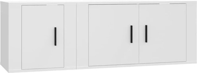 vidaXL 2-teiliges TV-Schrank-Set Weiß aus Holzwerkstoff für das Wohnzimmer, B/T/H: 80 x 34,5 x 40 cm und 40 x 34,5 x 40 cm - Bild 1