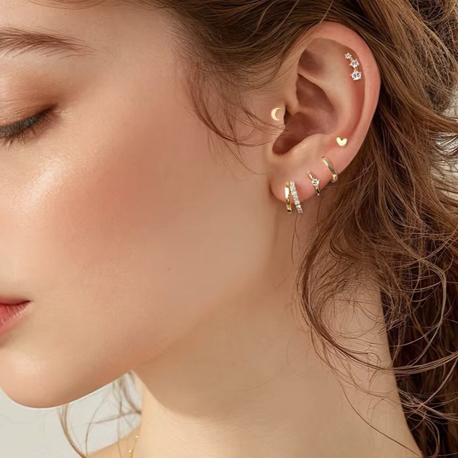 ZAKOL Creolen-Ohrstecker-Set, Gold, Zirkonia, Damen - Bild 2