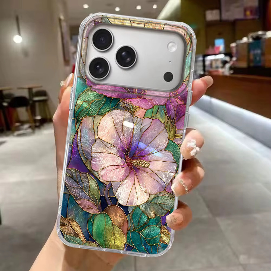 Luxuriöse Handyhülle mit Vollbild-Blumendesign für Apple iPhone, kompatibel mit iPhone 17 Pro Max, 16, 15, 14, 13, 12 und weiteren Modellen, Multicolor - Bild 1