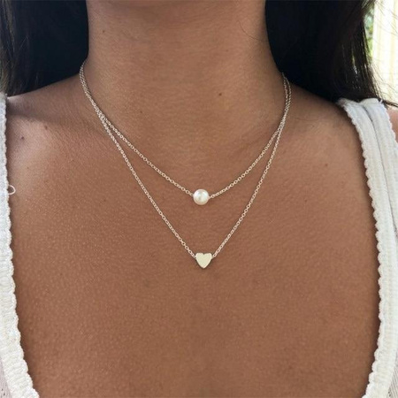 YIRAN Jewelry Halskette, Edelstahl, Silber, Perle, Damen
