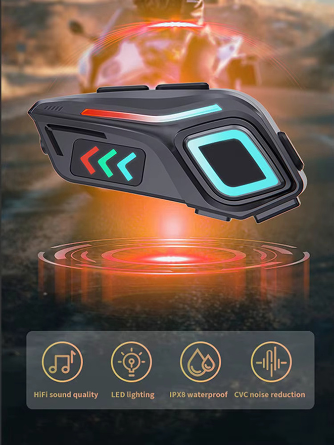 MRSVI Bluetooth-Motorradhelm-Headset K07 in Schwarz mit Geräuschunterdrückung und IPX6 Wasserdichtigkeit - Bild 6