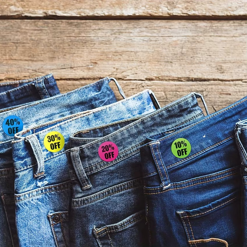 6 Rollen bunte Rabatt-Klebeetiketten für den Einzelhandel mit 10 % bis 60 % Preisnachlass, Multicolor - Bild 3