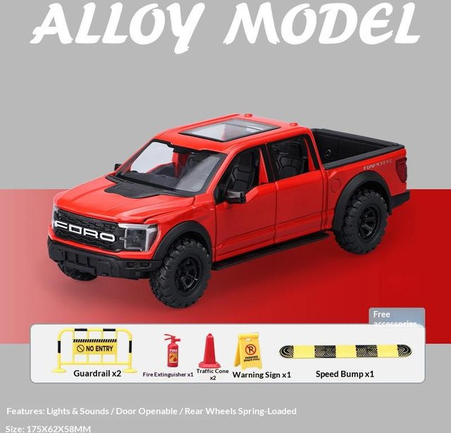 Linyi toy car Ford F150 Geländewagen Modell, 1:32 Maßstab, mit Licht und Sound, ab 14 Jahren - Bild 1