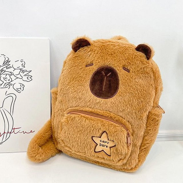 BC Pet Supplies Capybara Plüsch Rucksack, Plüschtier Puppe, beige, ab 6 Jahren - Bild 1