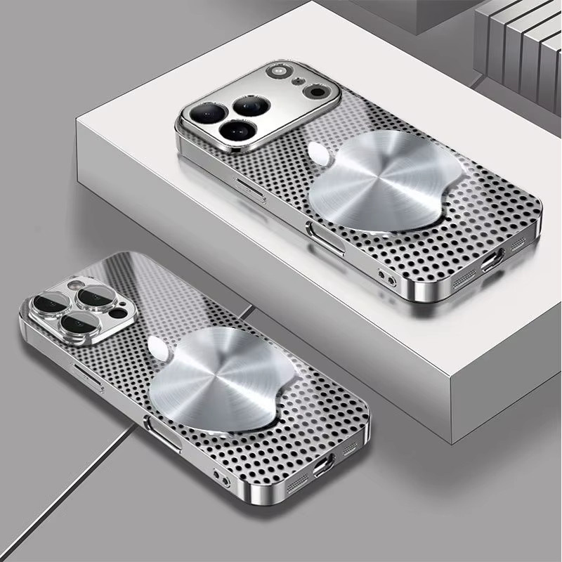 Galvanisierte Glas-Handyhülle mit Metallgeflecht für Apple iPhone 17, 16, 15, 14, 13, 12, 11 Pro Max Plus in Silber - Bild 5