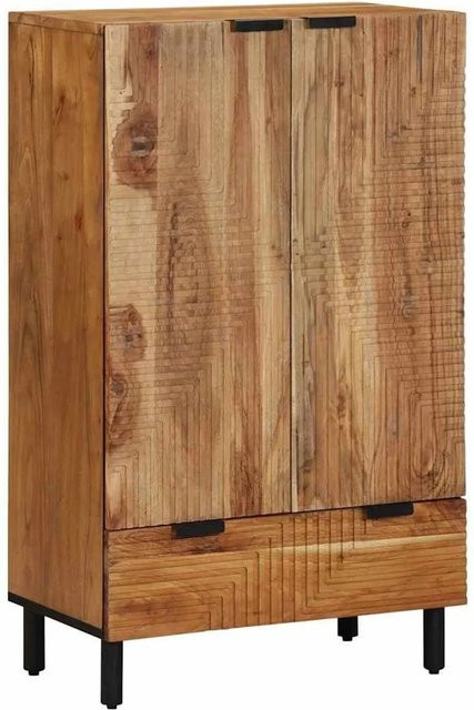 vidaXL Highboard mit Regal aus Massivholz Akazie in Natur Braun B: 60 cm, T: 33,5 cm, H: 100 cm - Bild 1